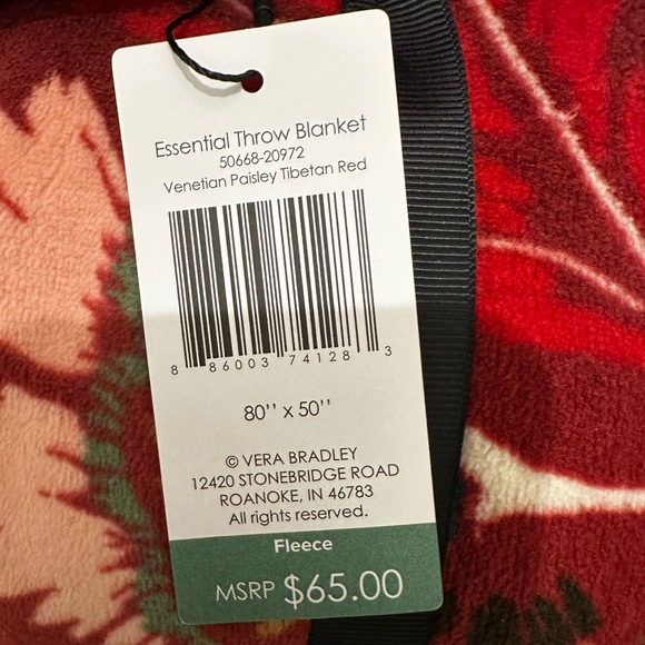 Vera Bradley Fleece Throw Blanket NWT
❤️🔥FIRM PRICE❤️🔥 - Picture 6 of 6
